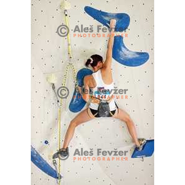 Lana Skusek (SLO) competes in IFSC-Climbing World Cup lead in Koper, Slovenia on September 2, 2022