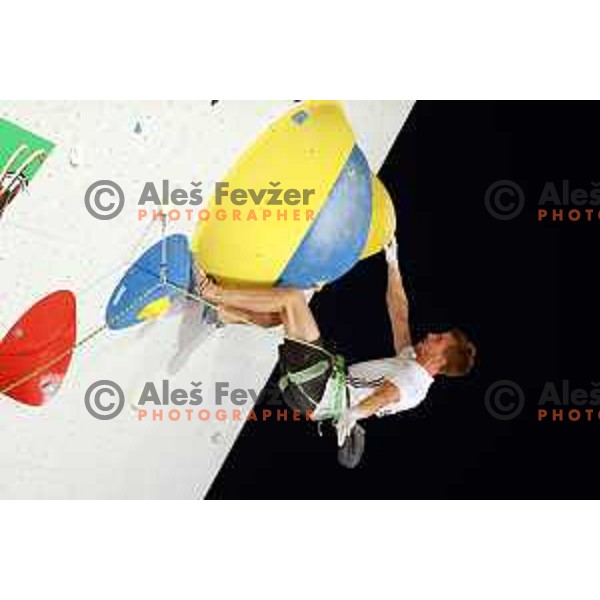 Jan Lovenjak Sudar (SLO) competes in IFSC-Climbing World Cup lead in Koper, Slovenia on September 2, 2022