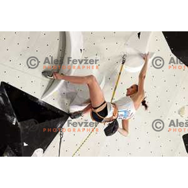 Lana Skusek (SLO) competes in IFSC-Climbing World Cup lead in Koper, Slovenia on September 2, 2022
