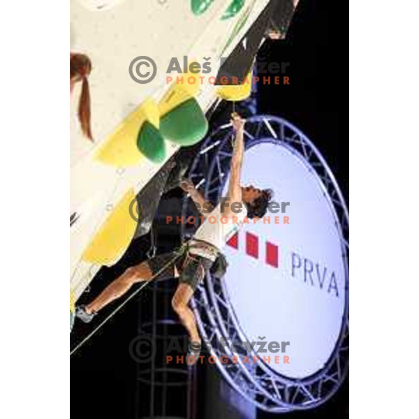 Martin Bergant (SLO) competes in IFSC-Climbing World Cup lead in Koper, Slovenia on September 2, 2022