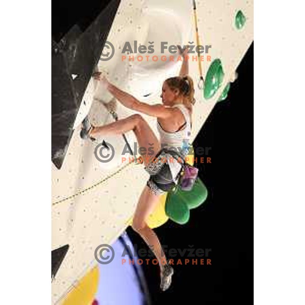 Vita Lukan (SLO) competes in IFSC-Climbing World Cup lead in Koper, Slovenia on September 2, 2022