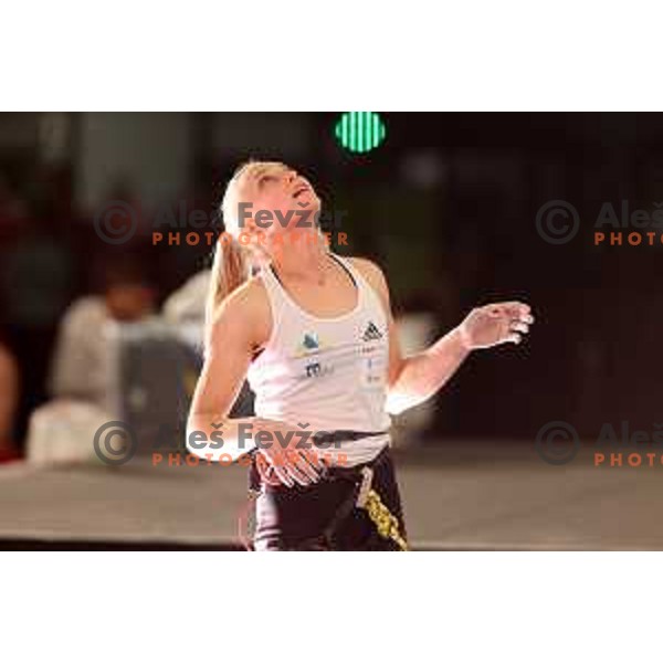 Janja Garnbret (SLO) competes in IFSC-Climbing World Cup lead in Koper, Slovenia on September 2, 2022