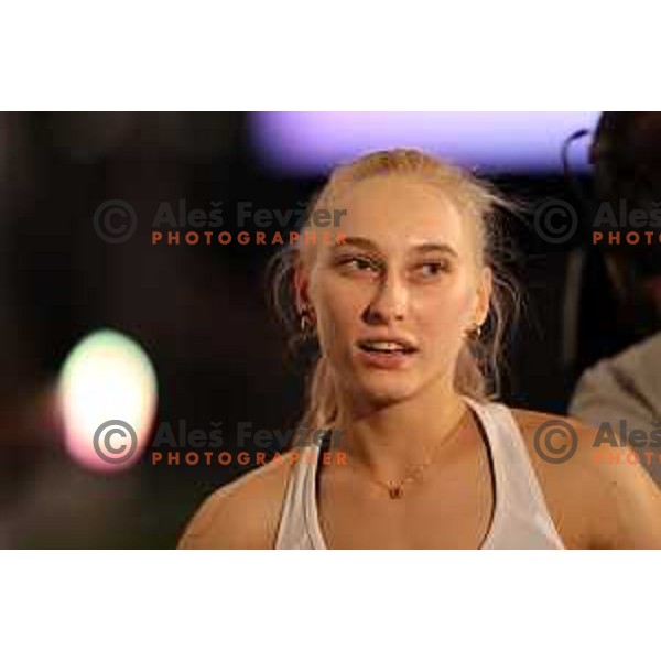 Janja Garnbret (SLO) competes in IFSC-Climbing World Cup lead in Koper, Slovenia on September 2, 2022