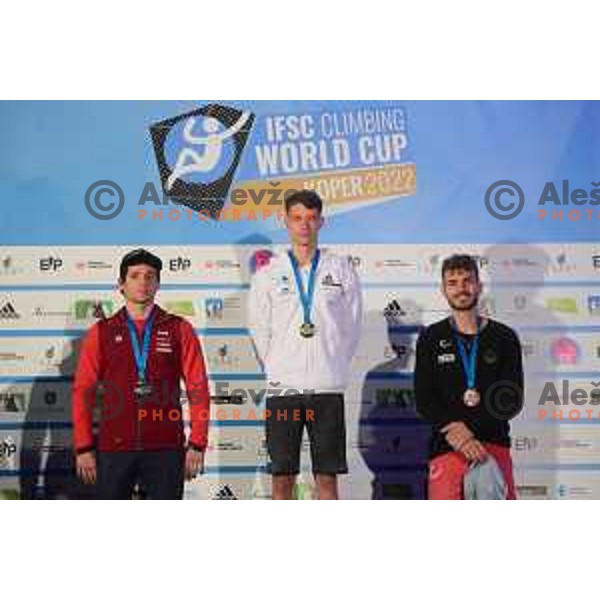 Luka Potocar (SLO); winner of IFSC Climbing World Cup lead in Koper, Slovenia on September 3, 2022