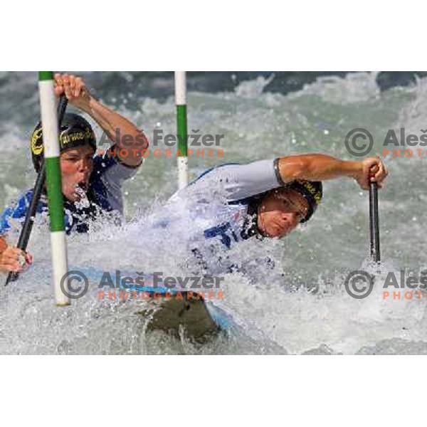 Visnar - Jarc (SLO) at qualification run at ICF Kayak&Canoe Slalom World Cup in Tacen, Ljubljana, Slovenia 28.6.2008. Photo by Ales Fevzer 