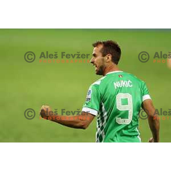 Mustafa Nukic celebrates goal during Prva Liga Telemach 2022-2023 football match between Olimpija and Domzale in SRC Stozice, Ljubljana, Slovenia on September 3, 2022