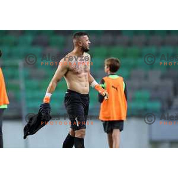 Ajdin Mulalic in action during Prva Liga Telemach 2022-2023 football match between Olimpija and Domzale in SRC Stozice, Ljubljana, Slovenia on September 4, 2022