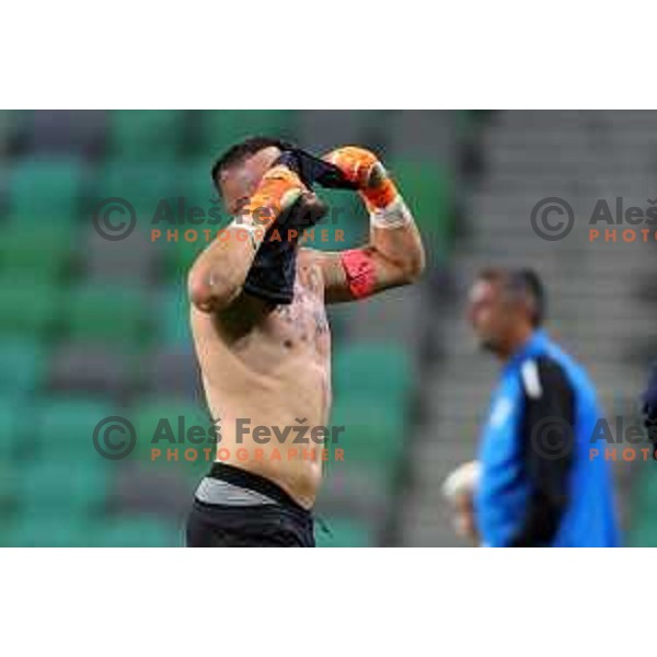 Ajdin Mulalic in action during Prva Liga Telemach 2022-2023 football match between Olimpija and Domzale in SRC Stozice, Ljubljana, Slovenia on September 4, 2022
