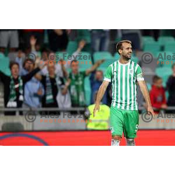 Mustafa Nukic celebrates goal during Prva Liga Telemach 2022-2023 football match between Olimpija and Domzale in SRC Stozice, Ljubljana, Slovenia on September 3, 2022
