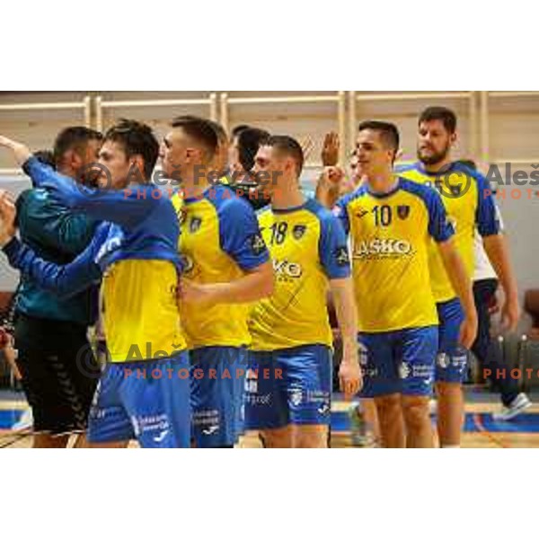 in action during Slovenian handball Supercup match between Gorenje Velenje and Celje Pivovarna Lasko in Gornja Radgona, Slovenia on September 4, 2022