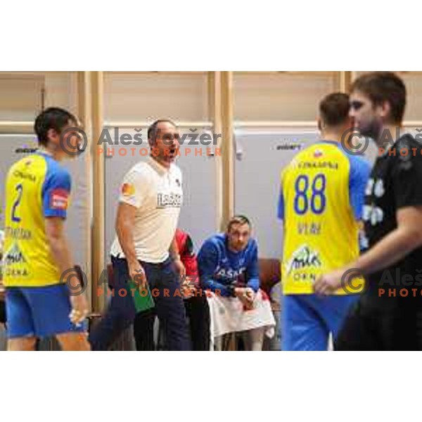 in action during Slovenian handball Supercup match between Gorenje Velenje and Celje Pivovarna Lasko in Gornja Radgona, Slovenia on September 4, 2022