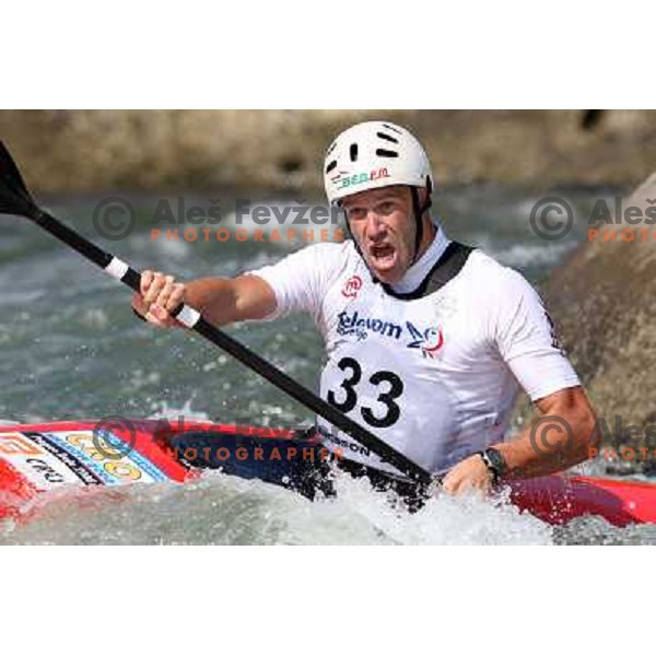 Dinko Mulic (CRO) at qualification run at ICF Kayak&Canoe Slalom World Cup in Tacen, Ljubljana, Slovenia 28.6.2008. Photo by Ales Fevzer 