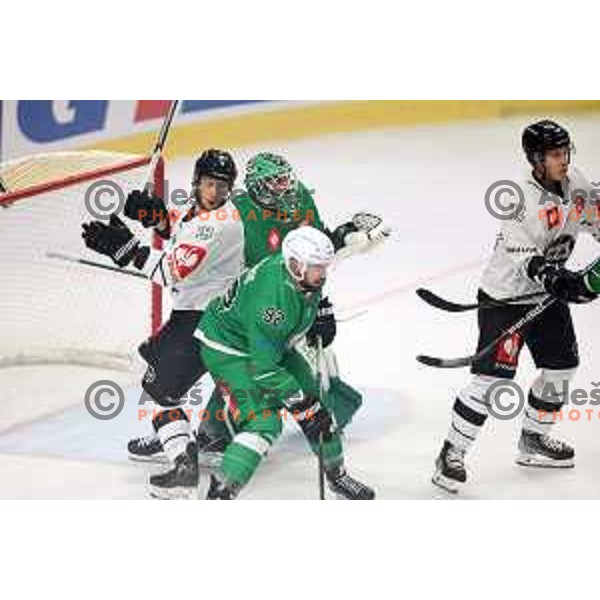 Zan Us of SZ Olimpija in action during CHL Champions League ice-hockey match between SZ Olimpija (SLO) and Turku (FIN) in Tivoli Hall, Ljubljana, Slovenia on September 8, 2022