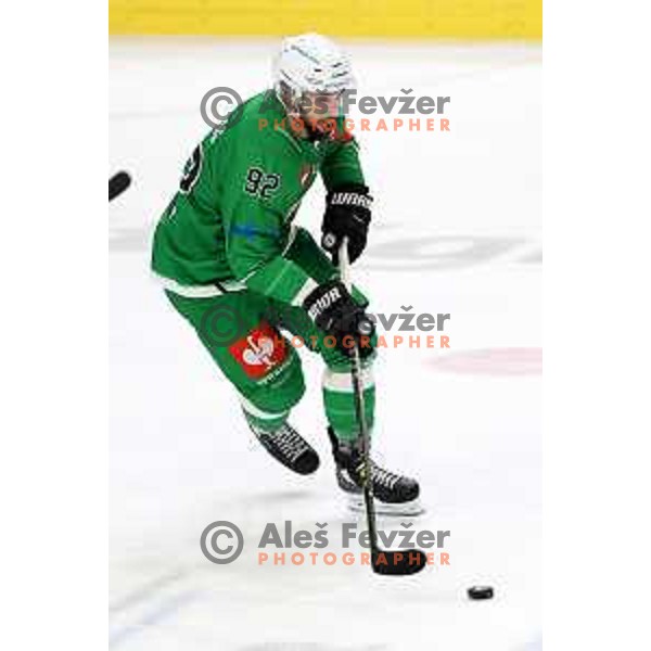 Aleksandar Magovac of SZ Olimpija during CHL Champions League ice-hockey match between SZ Olimpija (SLO) and Wolfsburg Grizzlies (GER) in Tivoli Hall, Ljubljana, Slovenia on September 10, 2022