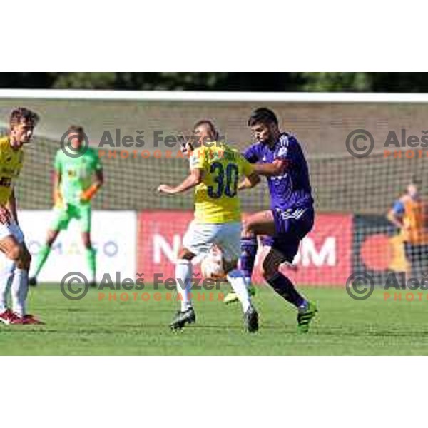 Rok Kronaveter in action during Prva Liga Telemach 2022-2023 football match between Bravo and Maribor in Ljubljana, Slovenia on September 11, 2022 