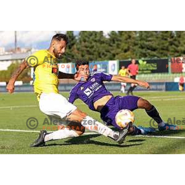 Nemanja Jaksic in action during Prva Liga Telemach 2022-2023 football match between Bravo and Maribor in Ljubljana, Slovenia on September 11, 2022