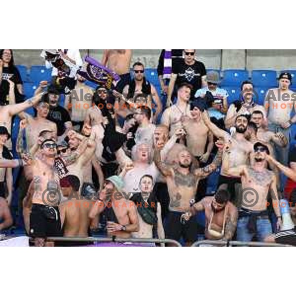 Viole celebrate victory at Prva Liga Telemach 2022-2023 football match between Bravo and Maribor in Ljubljana, Slovenia on September 11, 2022