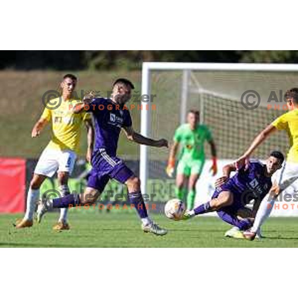 Roko Baturina in action during Prva Liga Telemach 2022-2023 football match between Bravo and Maribor in Ljubljana, Slovenia on September 11, 2022