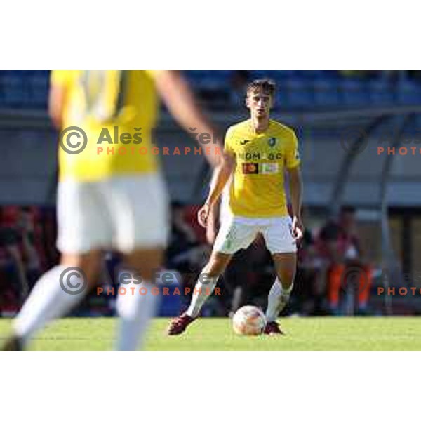 Gasper Trdin in action during Prva Liga Telemach 2022-2023 football match between Bravo and Maribor in Ljubljana, Slovenia on September 11, 2022