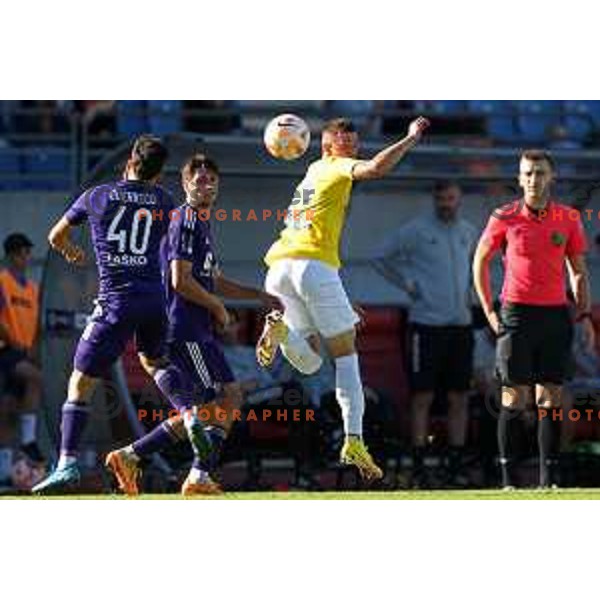 in action during Prva Liga Telemach 2022-2023 football match between Bravo and Maribor in Ljubljana, Slovenia on September 11, 2022