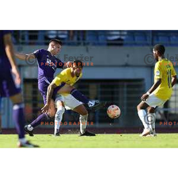 Nemanja Jaksic in action during Prva Liga Telemach 2022-2023 football match between Bravo and Maribor in Ljubljana, Slovenia on September 11, 2022