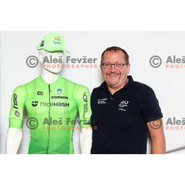 Martin Hvastja at press conference of Slovenia Cycling Federation in Ljubljana, Slovenia on September 12, 2022 before departure to World Championship