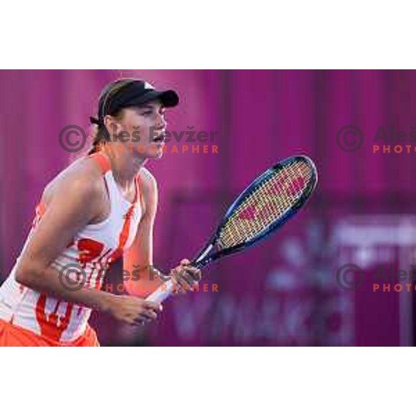 Kaja Juvan competes at WTA 250 Sava Slovenia Open in Portoroz, Slovenia on September 13, 2022 