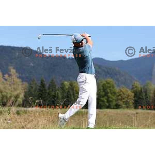 Jure Coh in action during Final day of Slovenian PGA Championship at King\'s course of Royal Bled golf estate in Slovenia on September 13, 2022