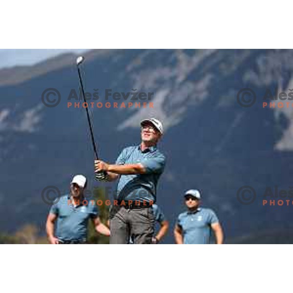 Adam Osmancevic in action during Final day of Slovenian PGA Championship at King\'s course of Royal Bled golf estate in Slovenia on September 13, 2022