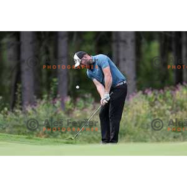 Jaka Vidmar in action during Final day of Slovenian PGA Championship at King\'s course of Royal Bled golf estate in Slovenia on September 13, 2022