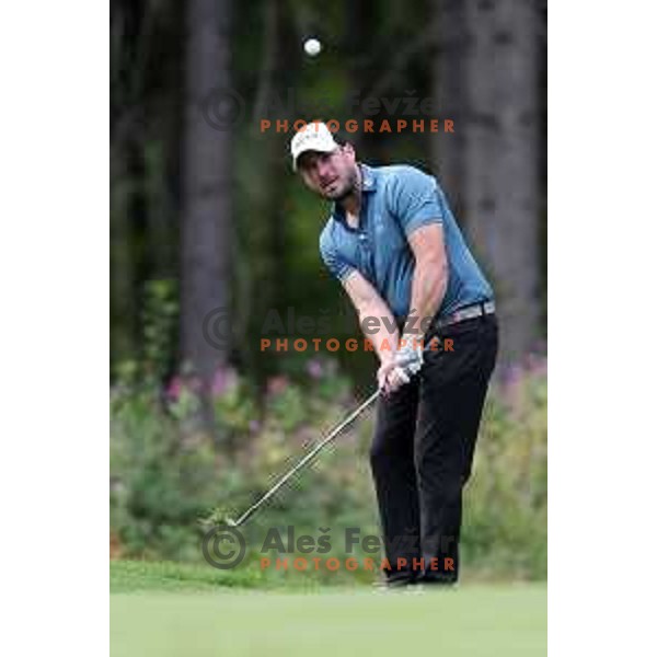 Jaka Vidmar in action during Final day of Slovenian PGA Championship at King\'s course of Royal Bled golf estate in Slovenia on September 13, 2022
