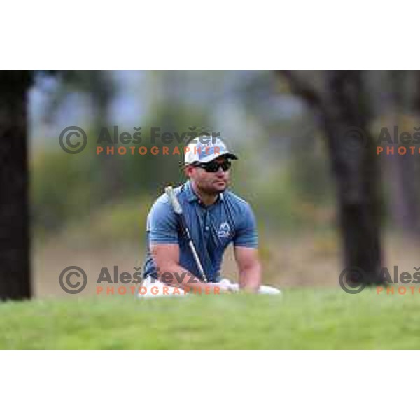 Jure Coh in action during Final day of Slovenian PGA Championship at King\'s course of Royal Bled golf estate in Slovenia on September 13, 2022