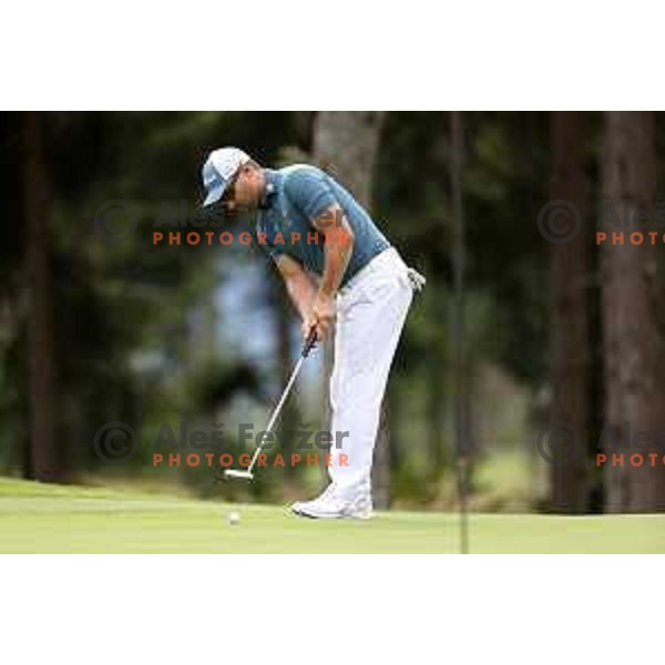 Jure Coh in action during Final day of Slovenian PGA Championship at King\'s course of Royal Bled golf estate in Slovenia on September 13, 2022