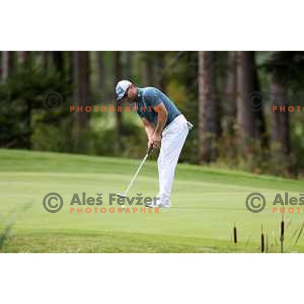 Jure Coh in action during Final day of Slovenian PGA Championship at King\'s course of Royal Bled golf estate in Slovenia on September 13, 2022