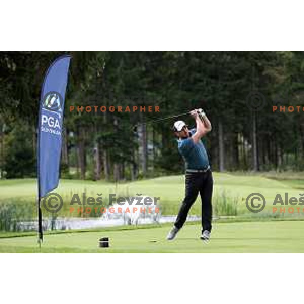 Jaka Vidmar in action during Final day of Slovenian PGA Championship at King\'s course of Royal Bled golf estate in Slovenia on September 13, 2022