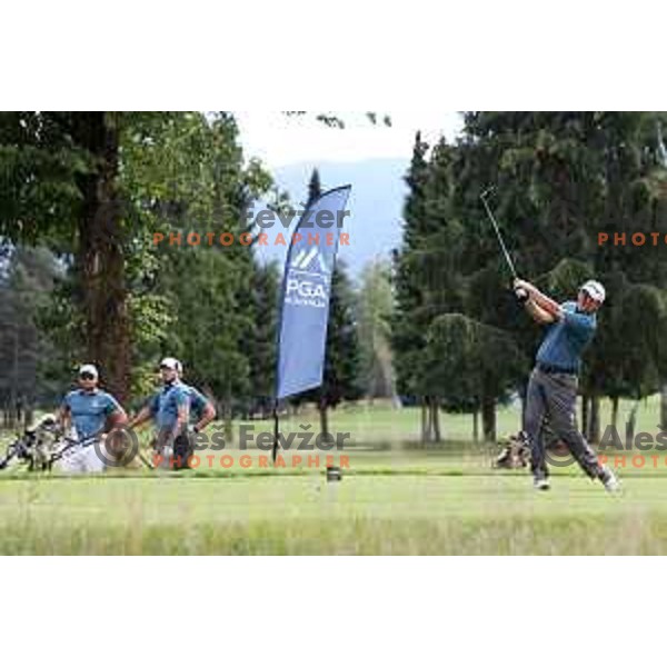Adam Osmancevic in action during Final day of Slovenian PGA Championship at King\'s course of Royal Bled golf estate in Slovenia on September 13, 2022