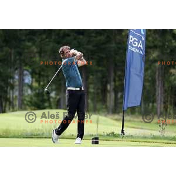 Janez Grilc in action during Final day of Slovenian PGA Championship at King\'s course of Royal Bled golf estate in Slovenia on September 13, 2022