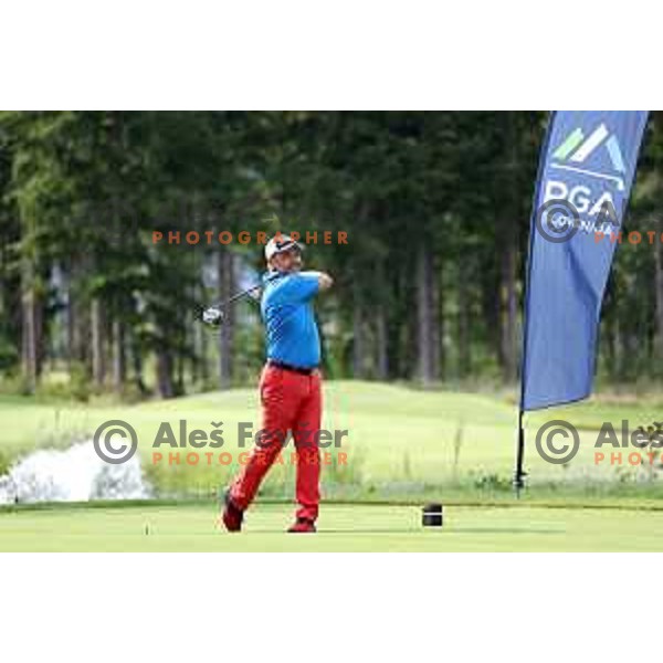 Boris Lah in action during Final day of Slovenian PGA Championship at King\'s course of Royal Bled golf estate in Slovenia on September 13, 2022