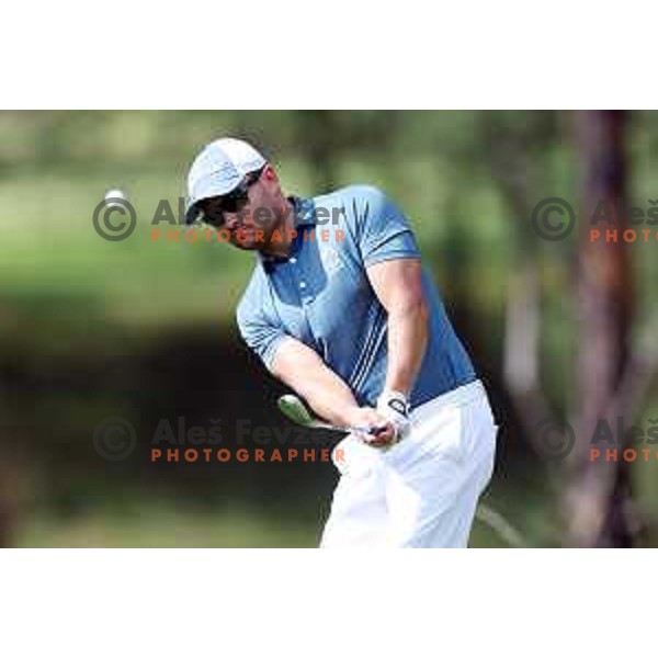 Jure Coh in action during Final day of Slovenian PGA Championship at King\'s course of Royal Bled golf estate in Slovenia on September 13, 2022