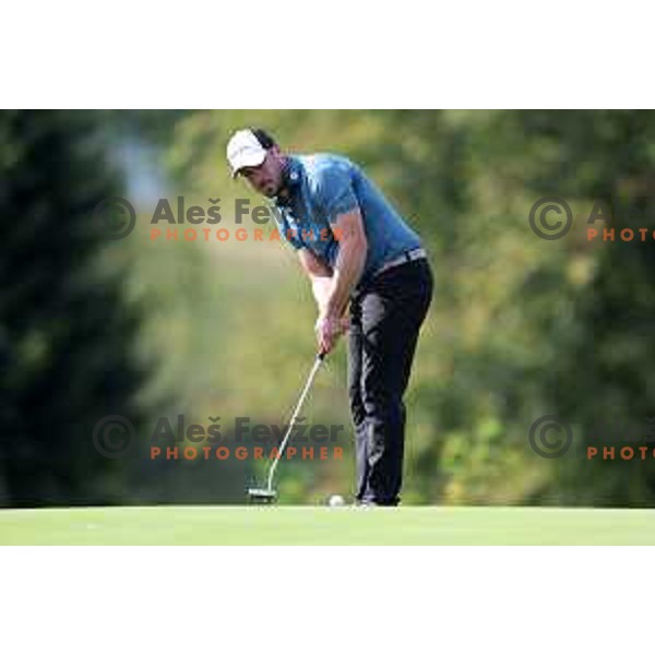 Jaka Vidmar in action during Final day of Slovenian PGA Championship at King\'s course of Royal Bled golf estate in Slovenia on September 13, 2022