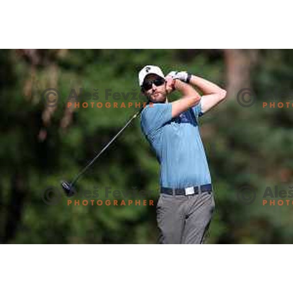 Anze Sonnenwald in action during Final day of Slovenian PGA Championship at King\'s course of Royal Bled golf estate in Slovenia on September 13, 2022