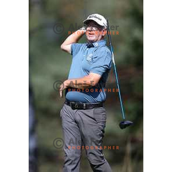 Adam Osmancevic in action during Final day of Slovenian PGA Championship at King\'s course of Royal Bled golf estate in Slovenia on September 13, 2022