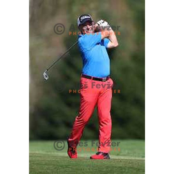 Boris Lah in action during Final day of Slovenian PGA Championship at King\'s course of Royal Bled golf estate in Slovenia on September 13, 2022