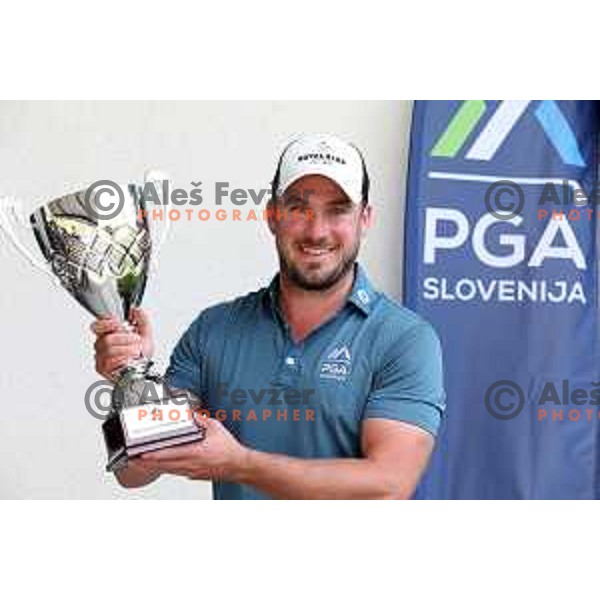 Jaka Vidmar, winner of Slovenian PGA Championship at King\'s course of Royal Bled golf estate in Slovenia on September 13, 2022