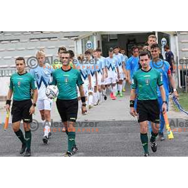 in action during U-15 friendly football match between Italy and Slovenia in Gradisca D\'isonzo, Italy on September 15, 2022