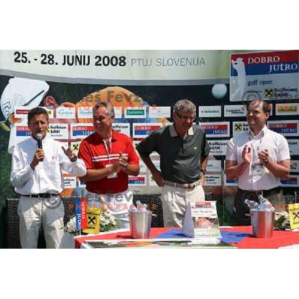 Alessandro Rogato, Franc Gojcic, Danilo Toplek, Simon Starcek (left to right) after final day of Dobro Jutro Slovenia Open golf tournament, Alps Tour, golf course Ptuj, Slovenia 28.6.2008. Photo by Ales Fevzer 