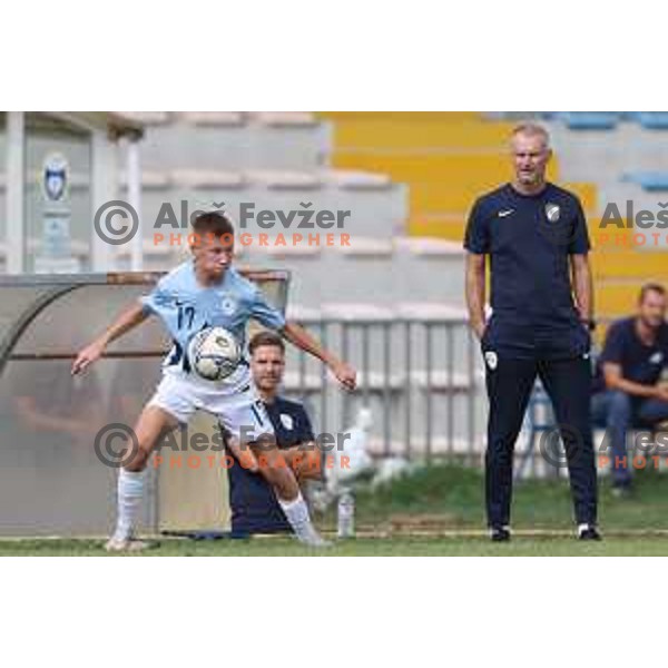 Minel Kurjakovic of Slovenia in action during U-15 friendly football match between Italy and Slovenia in Gradisca D\'isonzo, Italy on September 15, 2022