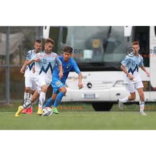 Ziga Kranjc of Slovenia in action during U-15 friendly football match between Italy and Slovenia in Gradisca D\'isonzo, Italy on September 15, 2022