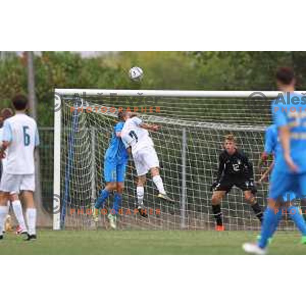 Ziga Kranjc of Slovenia in action during U-15 friendly football match between Italy and Slovenia in Gradisca D\'isonzo, Italy on September 15, 2022