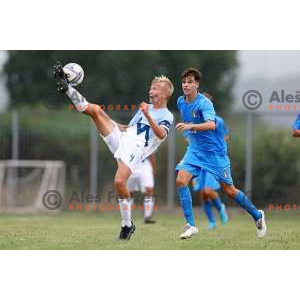 Denis Videnovic of Slovenia in action during U-15 friendly football match between Italy and Slovenia in Gradisca D\'isonzo, Italy on September 15, 2022